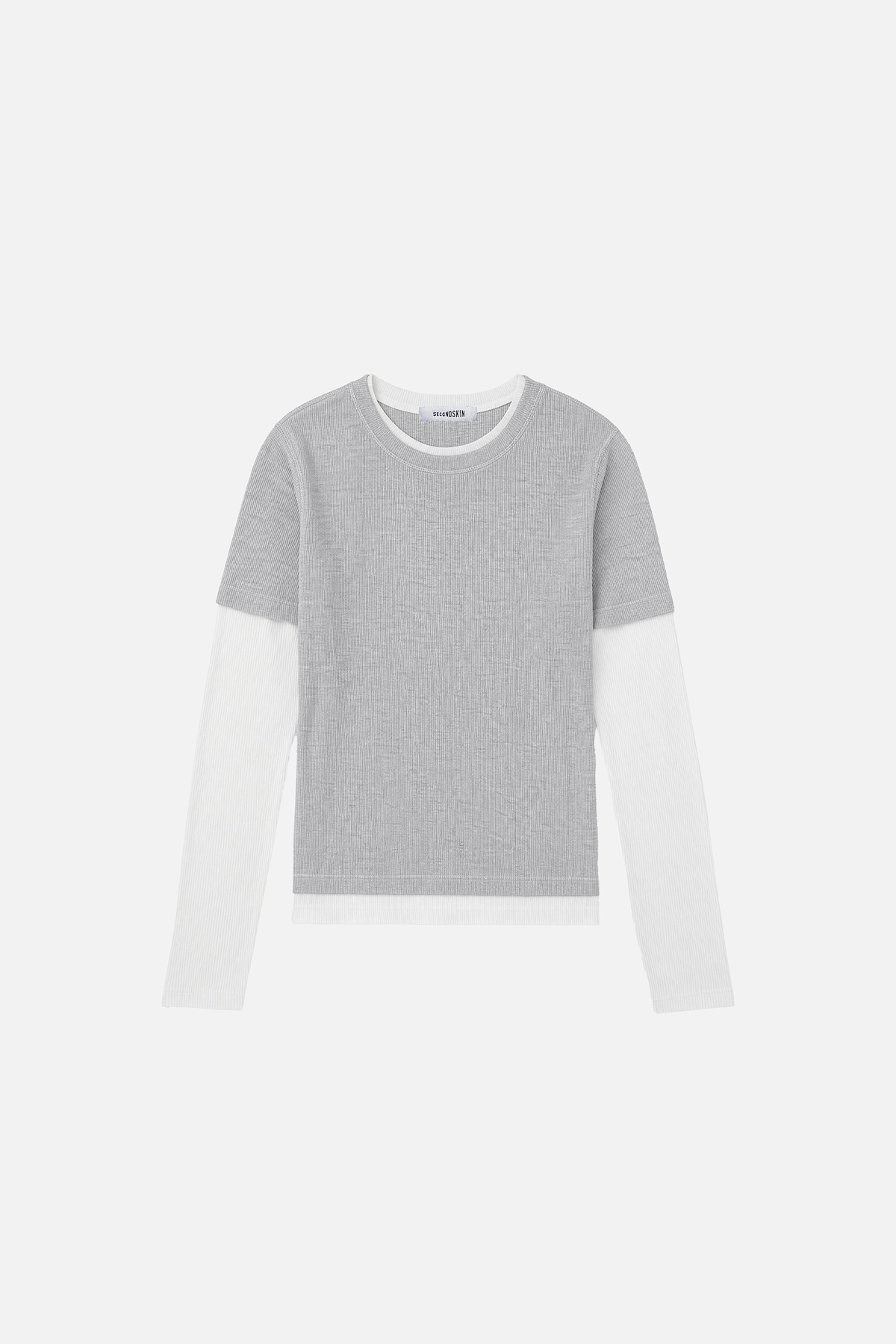 LAYERED T-SHIRT — grey-white flatlay